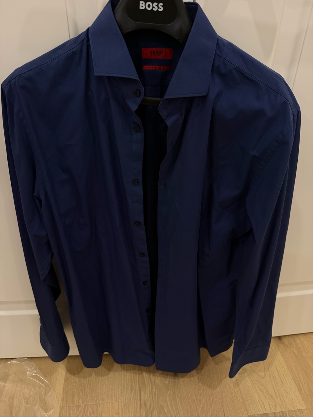 Hugo Boss Deep Blue navy dress Shirt XL